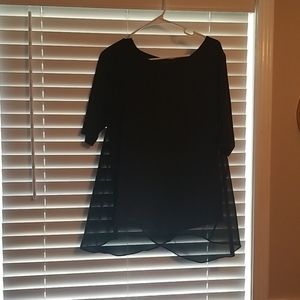 Classy and elegant Ann Taylor silk black blouse